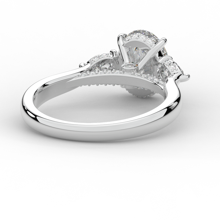 2.40CT.TW OVAL LAB DIAMOND 3 STONE ENGAGEMENT RING - Nazarelle