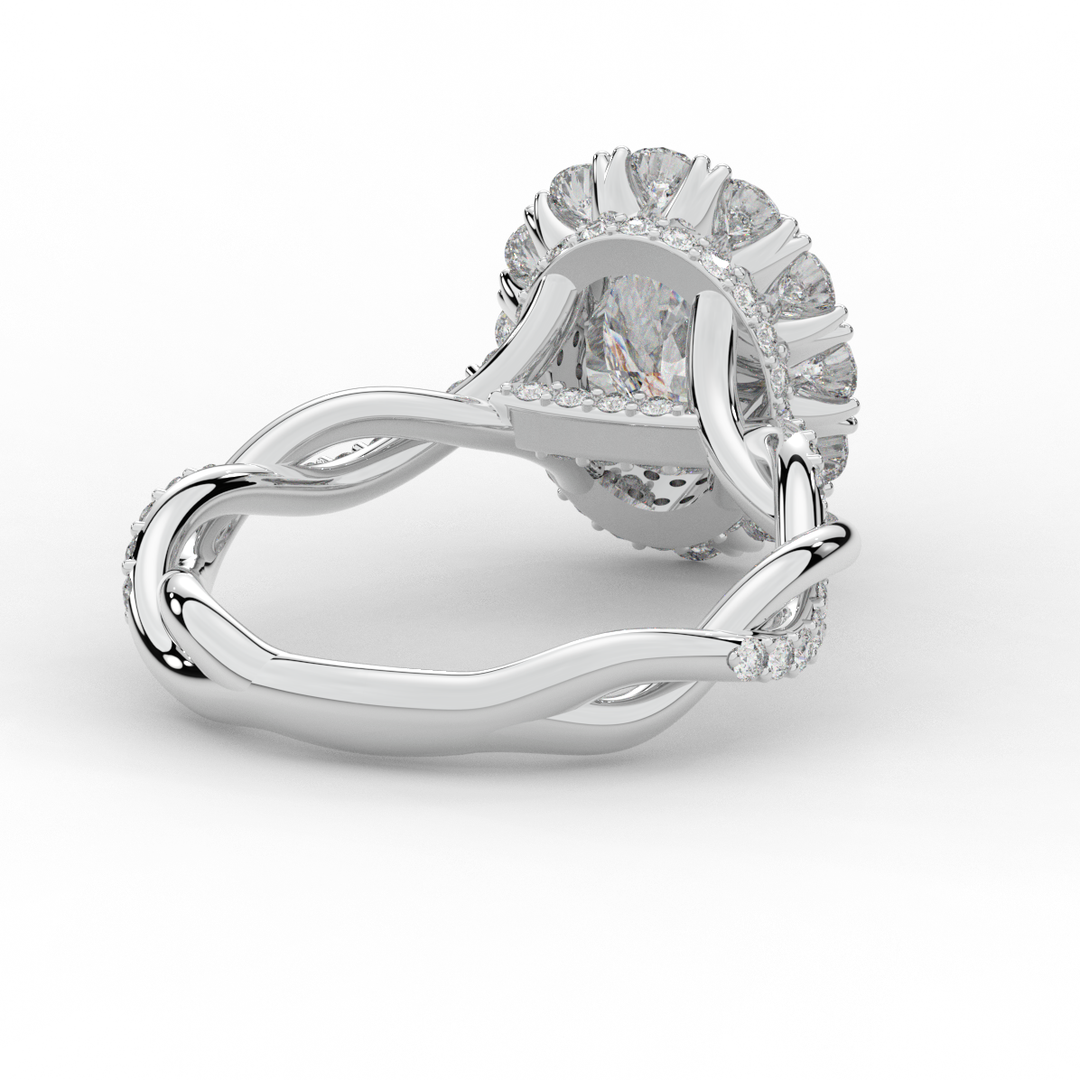 2.70CT.TW OVAL LAB DIAMOND HALO ENGAGEMENT RING - Nazarelle