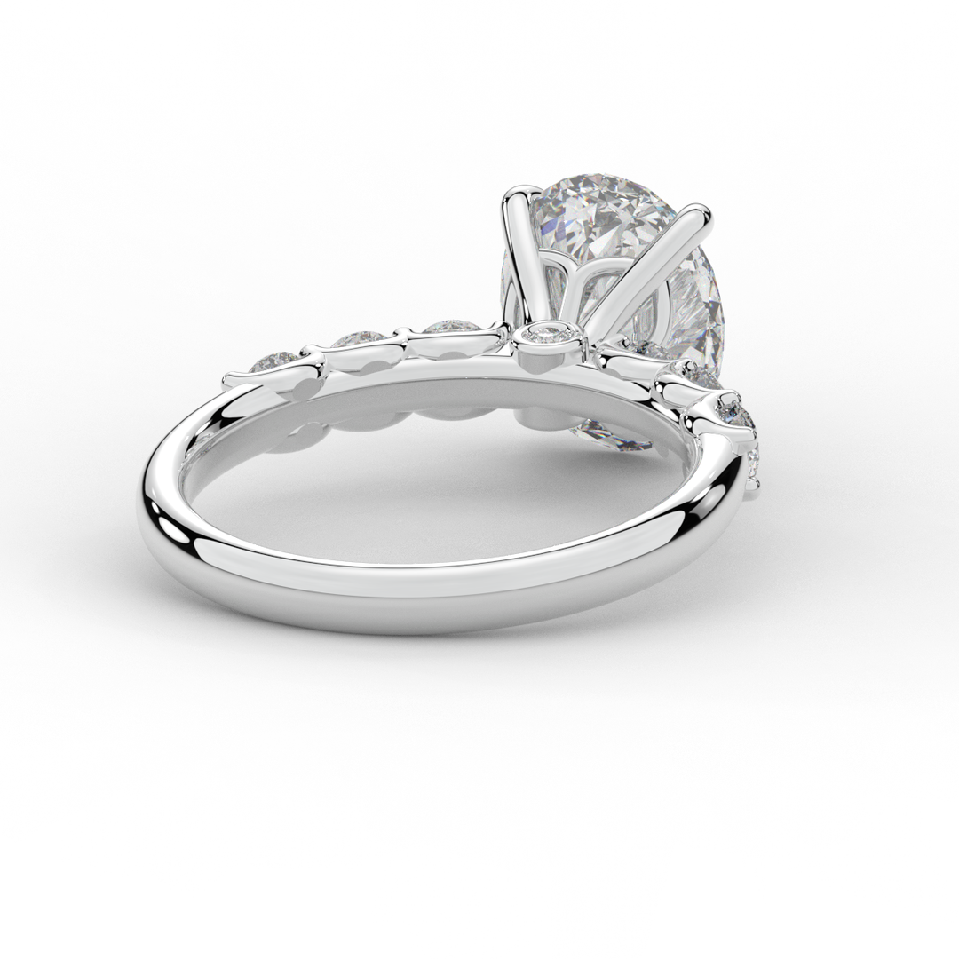 2.60CT.TW OVAL LAB DIAMOND SOLITAIRE ENGAGMENT RING - Nazarelle