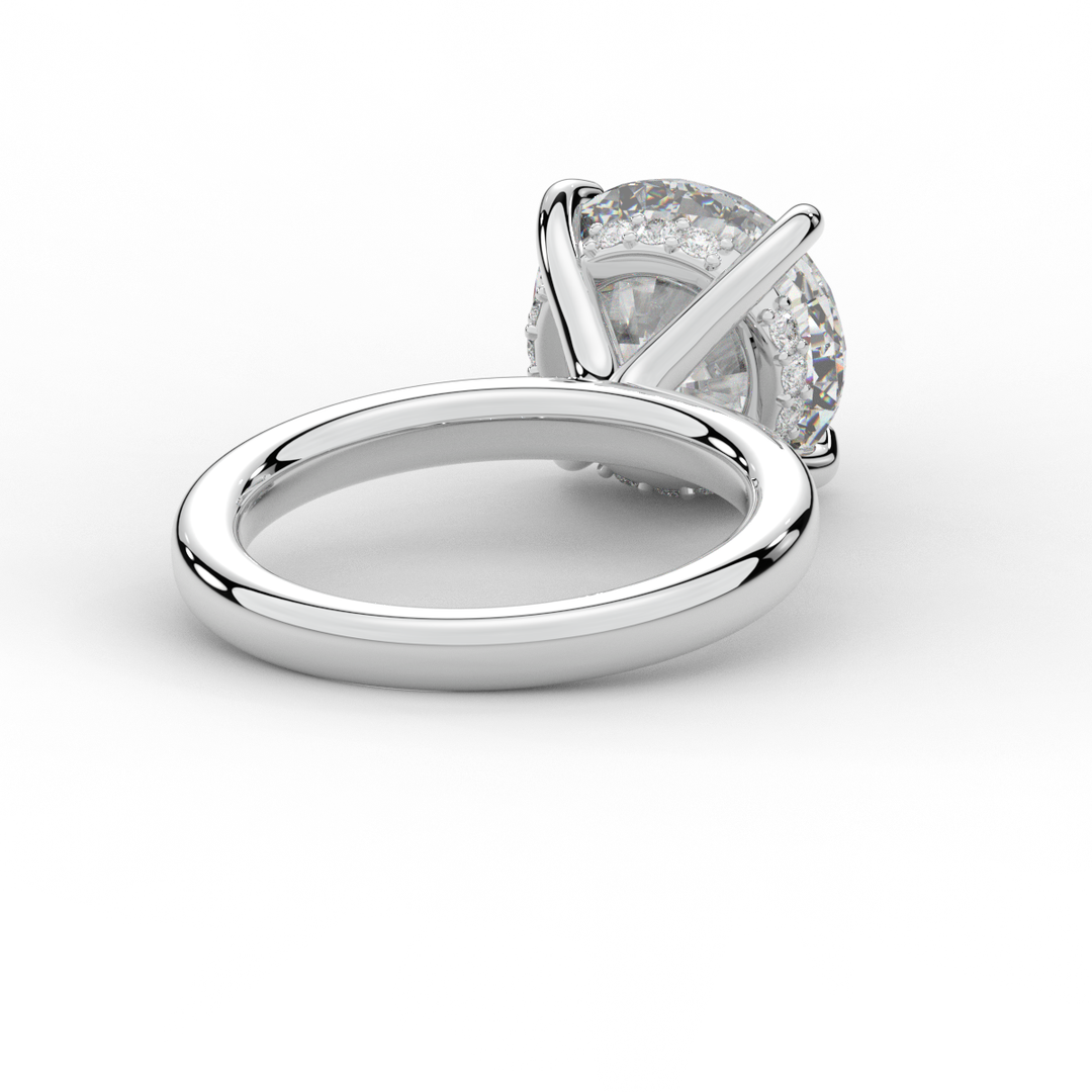 3.05CT.TW ROUND LAB DIAMOND UNDERHALO ENGAGEMENT RING - Nazarelle