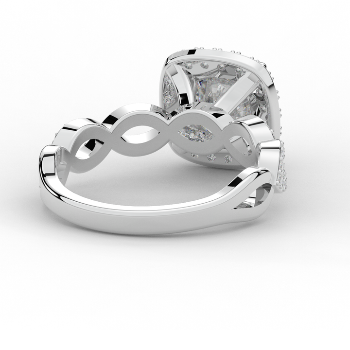 2.35CT.TW ROUND LAB DIAMOND HALO ENGAGEMENT RING - Nazarelle