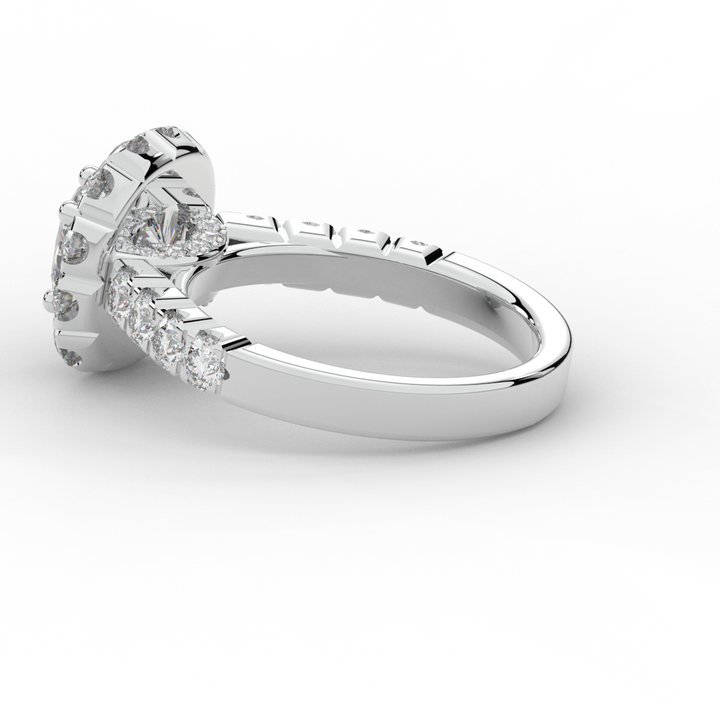 3.45CT.TW CUSHION LAB DIAMOND HALO ENGAGEMENT RING - Nazarelle