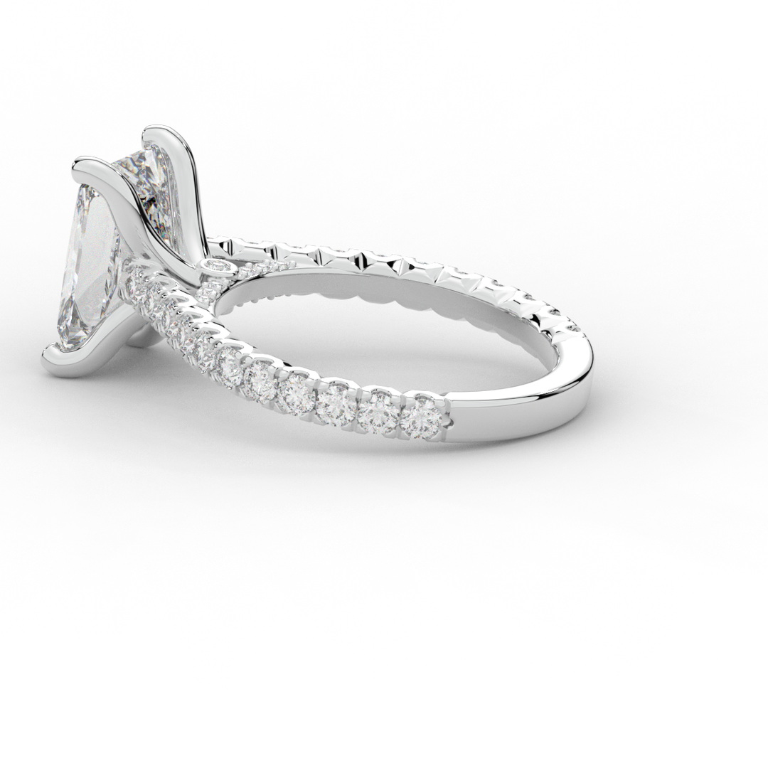 4.25CT.TW RADIANT LAB DIAMOND SOLITAIRE ENGAGEMENT RING - Nazarelle