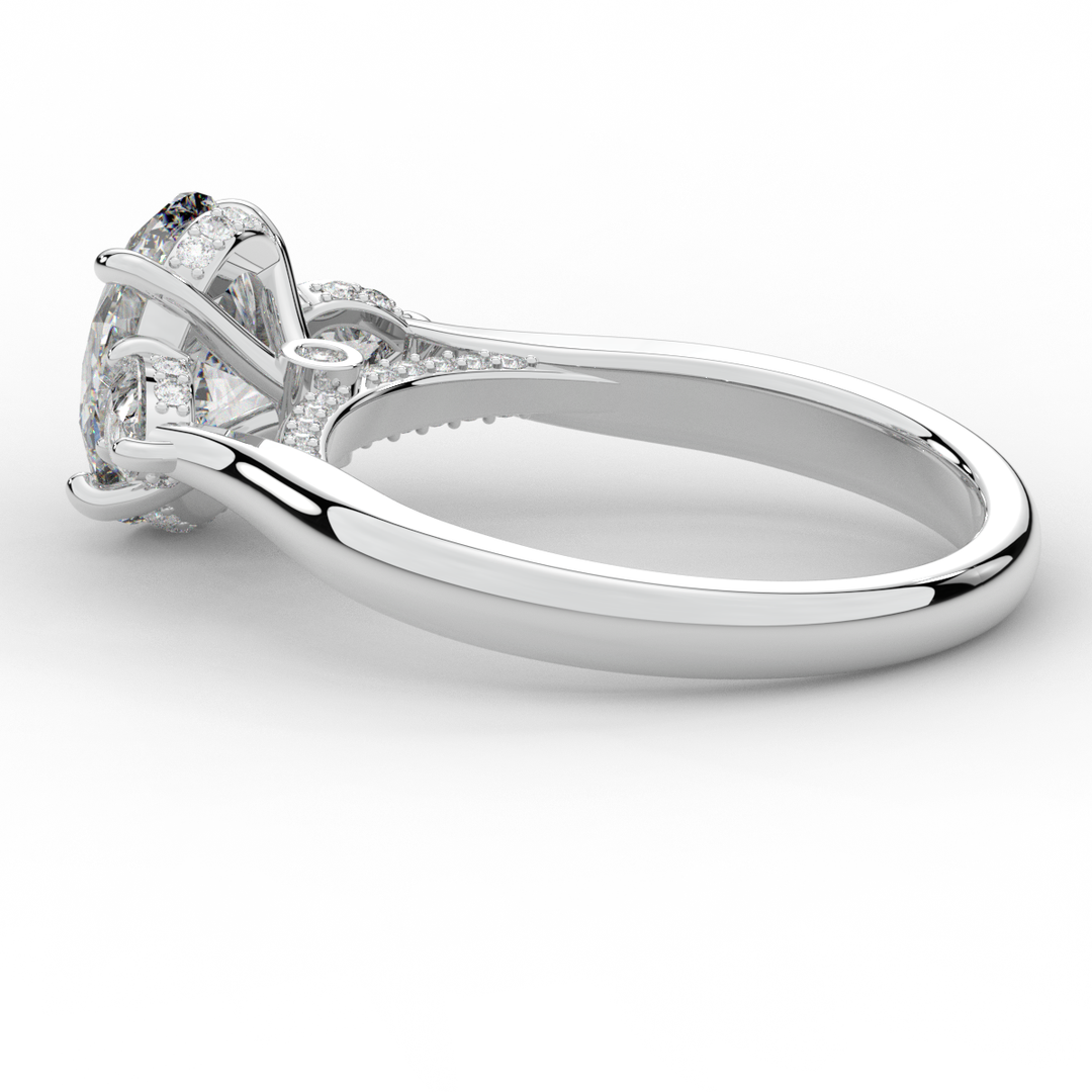 2.40CT.TW OVAL LAB DIAMOND 3 STONE ENGAGEMENT RING - Nazarelle