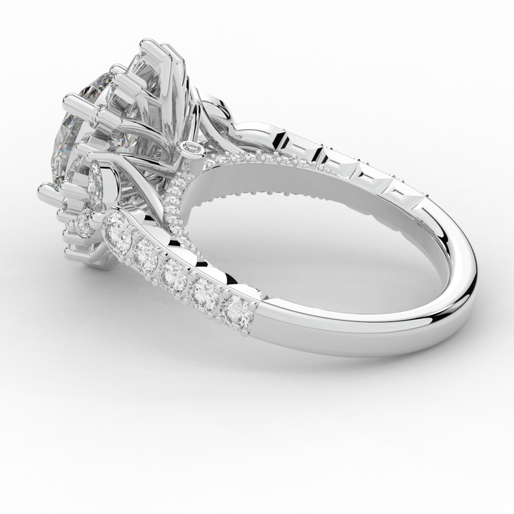 3.10CT.TW OVAL LAB DIAMOND HALO ENGAGEMENT RING - Nazarelle