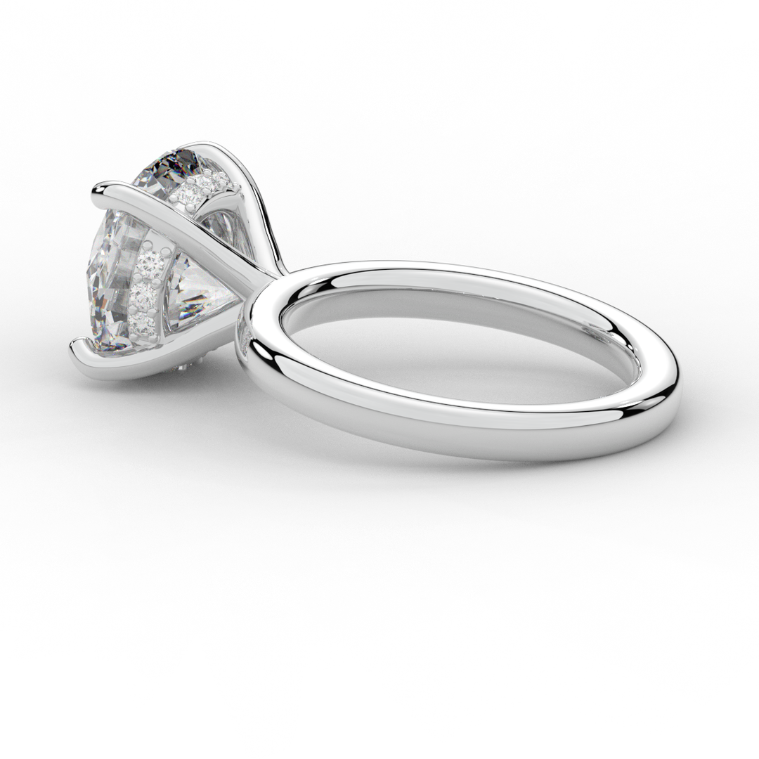 3.05CT.TW ROUND LAB DIAMOND UNDERHALO ENGAGEMENT RING - Nazarelle