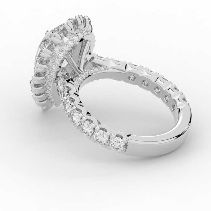 4.90CT.TW PEAR LAB DIAMOND HALO ENGAGEMENT RING - Nazarelle