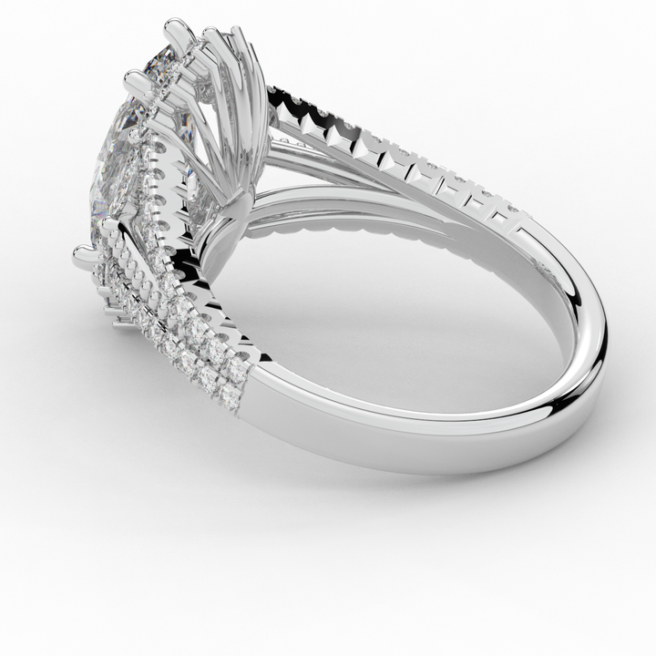 2.70CT.TW MARQUISE LAB DIAMOND HALO ENGAGEMENT RING - Nazarelle