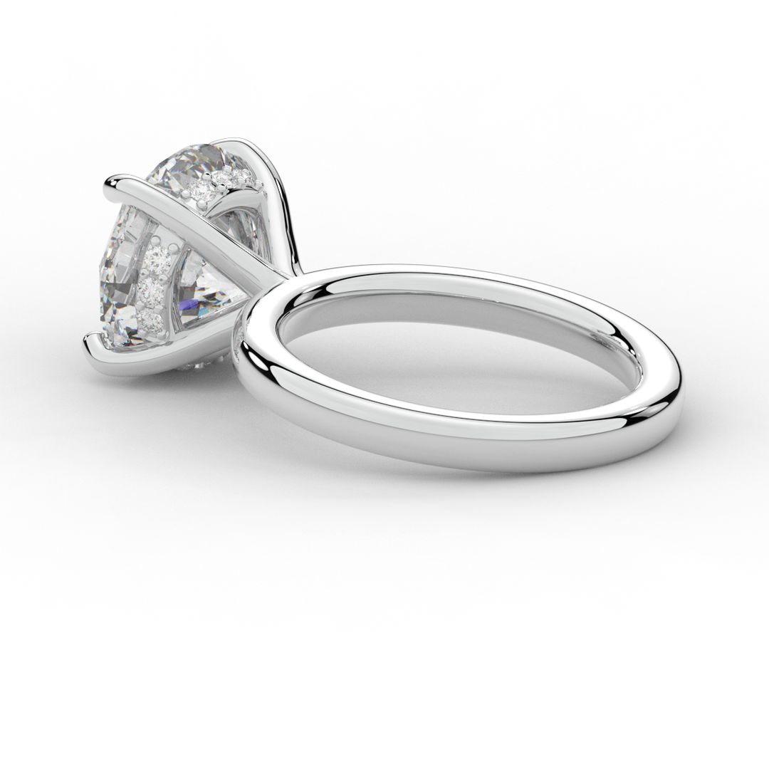 3.05CT.TW ROUND LAB DIAMOND UNDERHALO ENGAGEMENT RING - Nazarelle