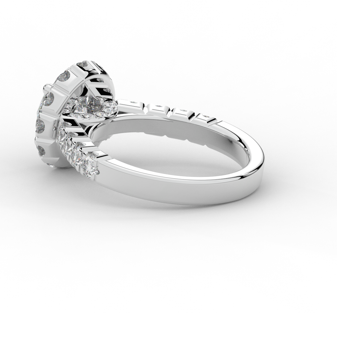 3.50CT.TW ROUND LAB DIAMOND HALO ENGAGEMENT RING - Nazarelle