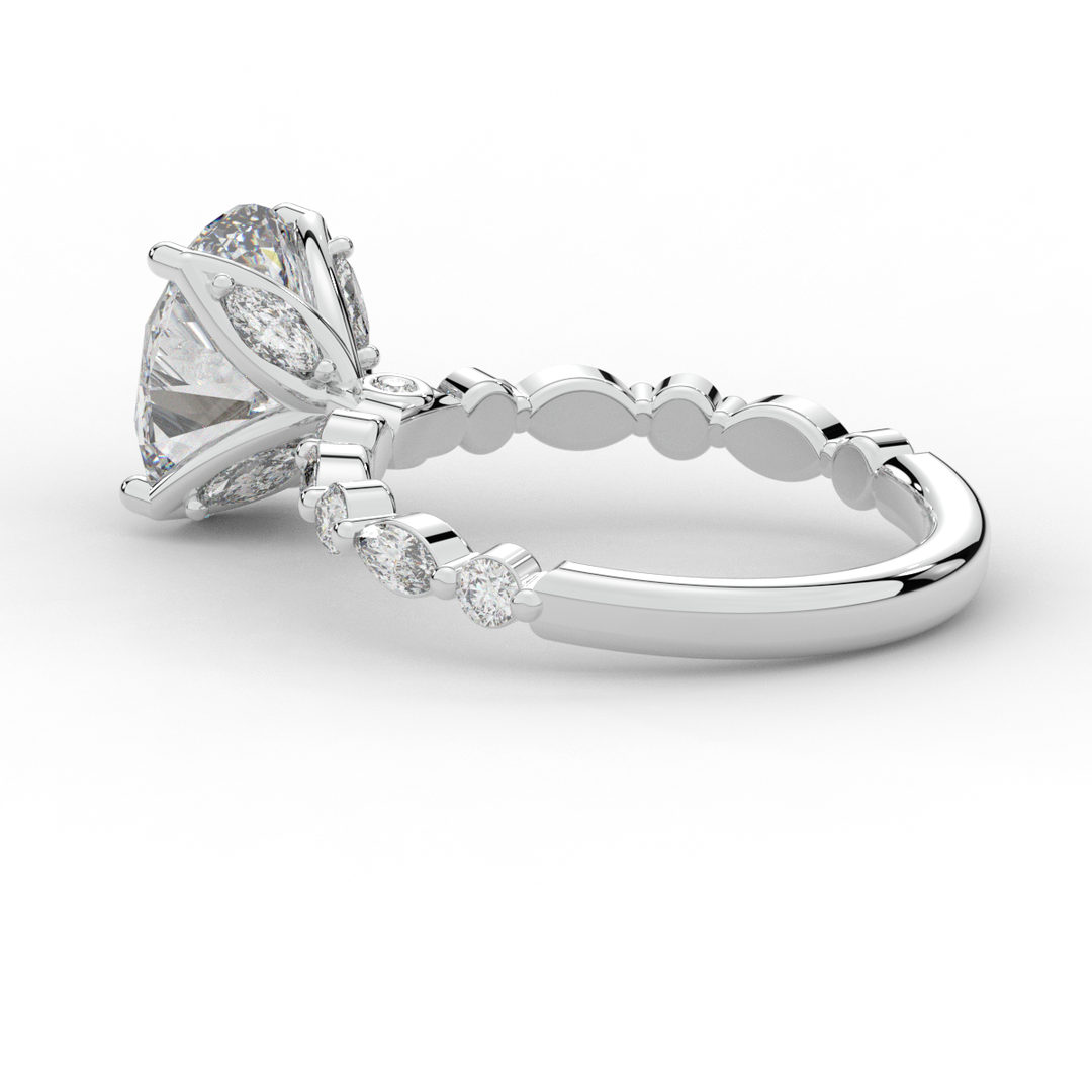 3.10CT.TW OVAL LAB DIAMOND SOLITAIRE ENGAGEMENT RING - Nazarelle