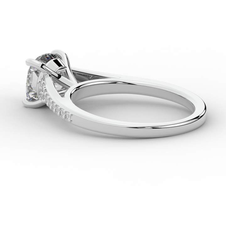 1.65CT.TW CUSHION LAB DIAMOND SOLITAIRE ENGAGEMENT RING - Nazarelle