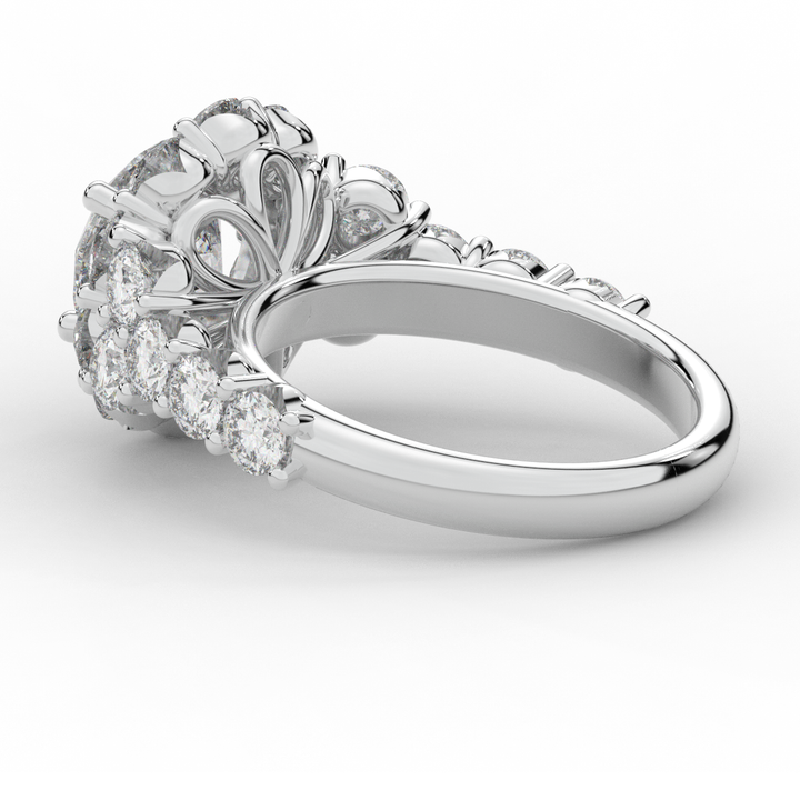 4.75CT.TW ROUND LAB DIAMOND HALO ENGAGEMENT RING - Nazarelle