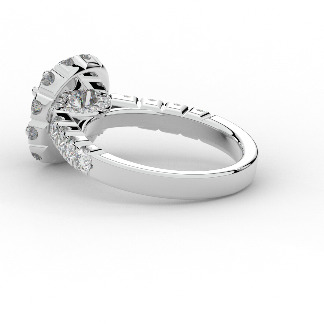 3.45CT.TW CUSHION LAB DIAMOND HALO ENGAGEMENT RING - Nazarelle