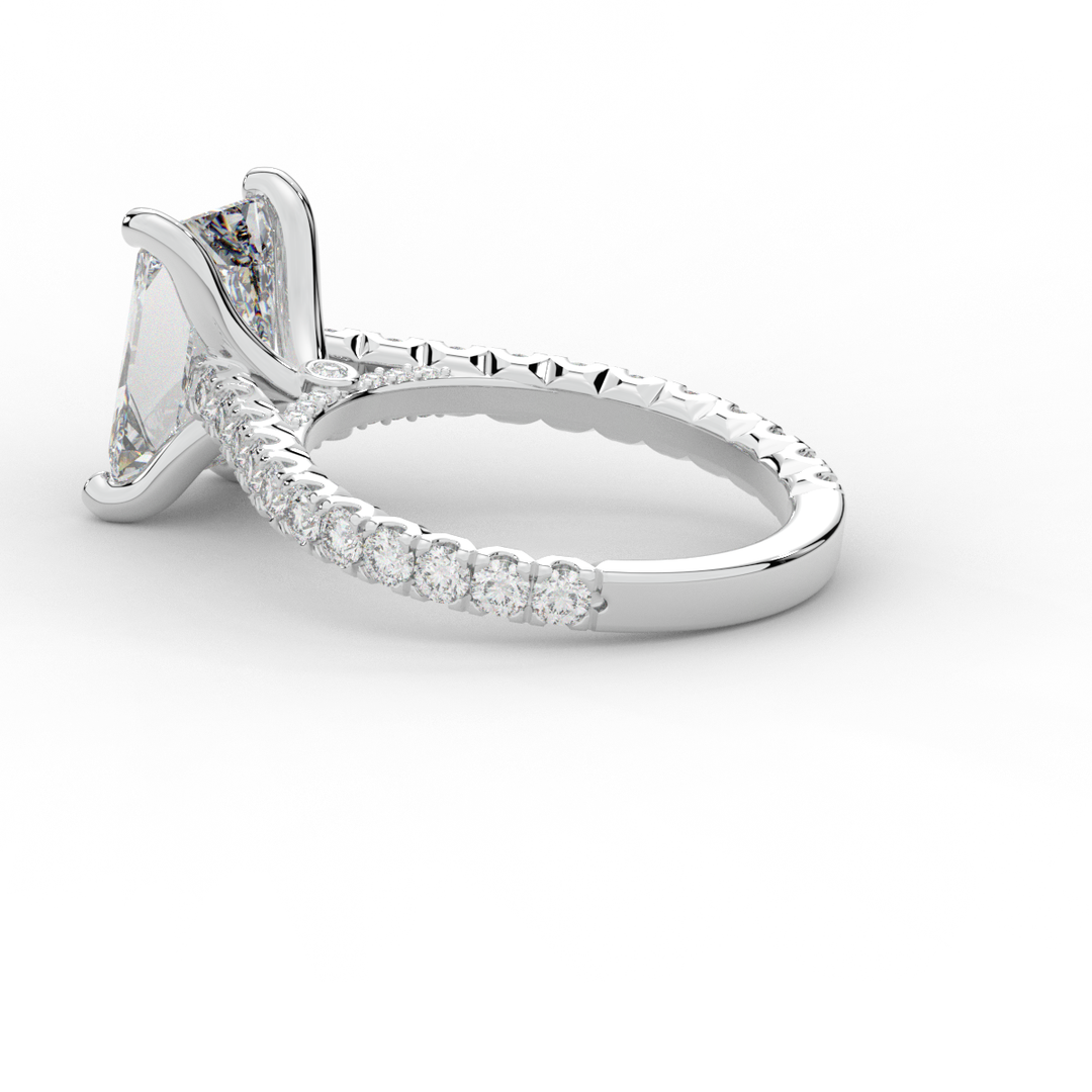 4.25CT.TW RADIANT LAB DIAMOND SOLITAIRE ENGAGEMENT RING - Nazarelle