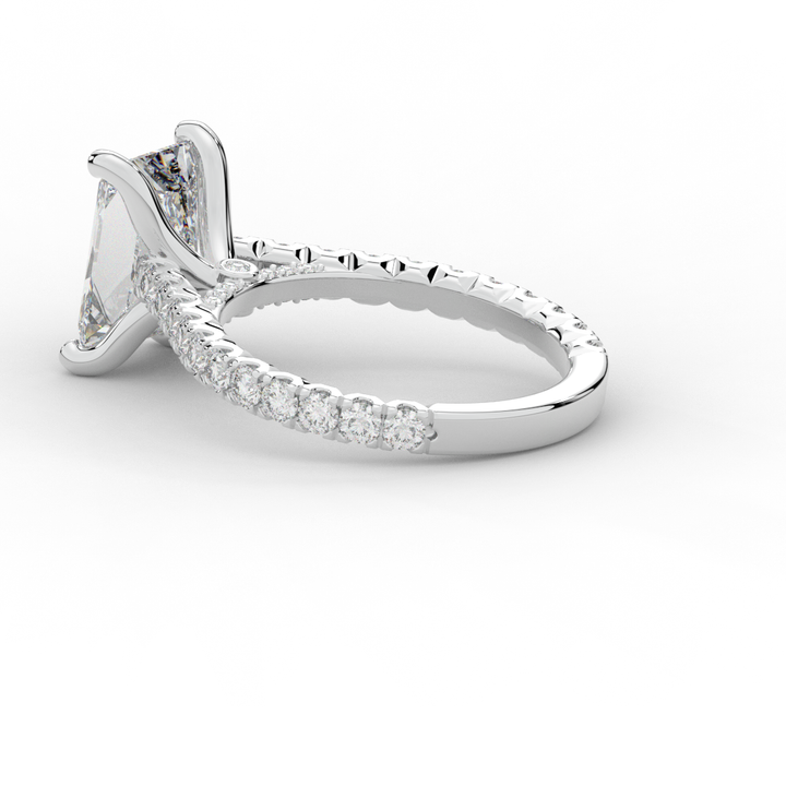 4.25CT.TW RADIANT LAB DIAMOND SOLITAIRE ENGAGEMENT RING - Nazarelle