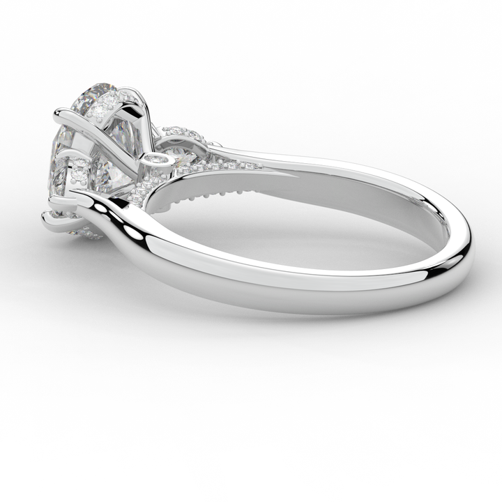 2.40CT.TW OVAL LAB DIAMOND 3 STONE ENGAGEMENT RING - Nazarelle