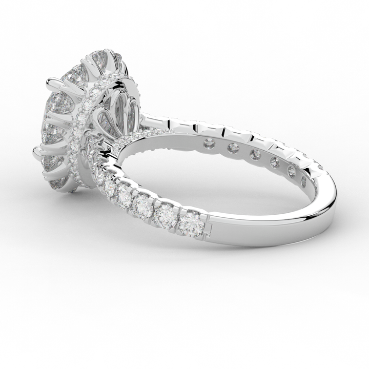 3.40CT.TW OVAL LAB DIAMOND HALO ENGAGEMENT RING - Nazarelle