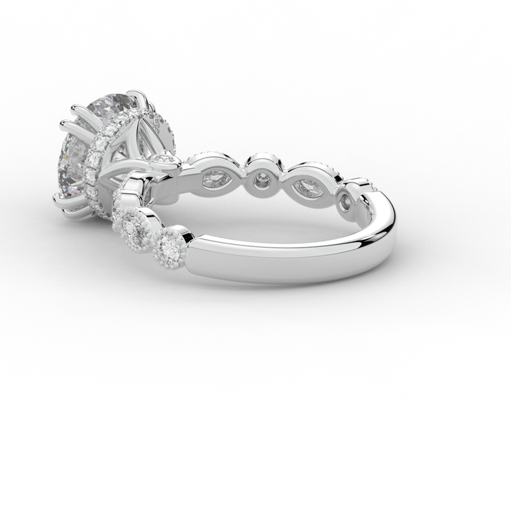 3.60CT.TW ROUND LAB DIAMOND SOLITAIRE ENGAGEMENT RING - Nazarelle