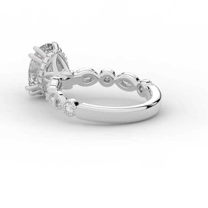 3.60CT.TW OVAL LAB DIAMOND SOLITAIRE ENGAGEMENT RING - Nazarelle