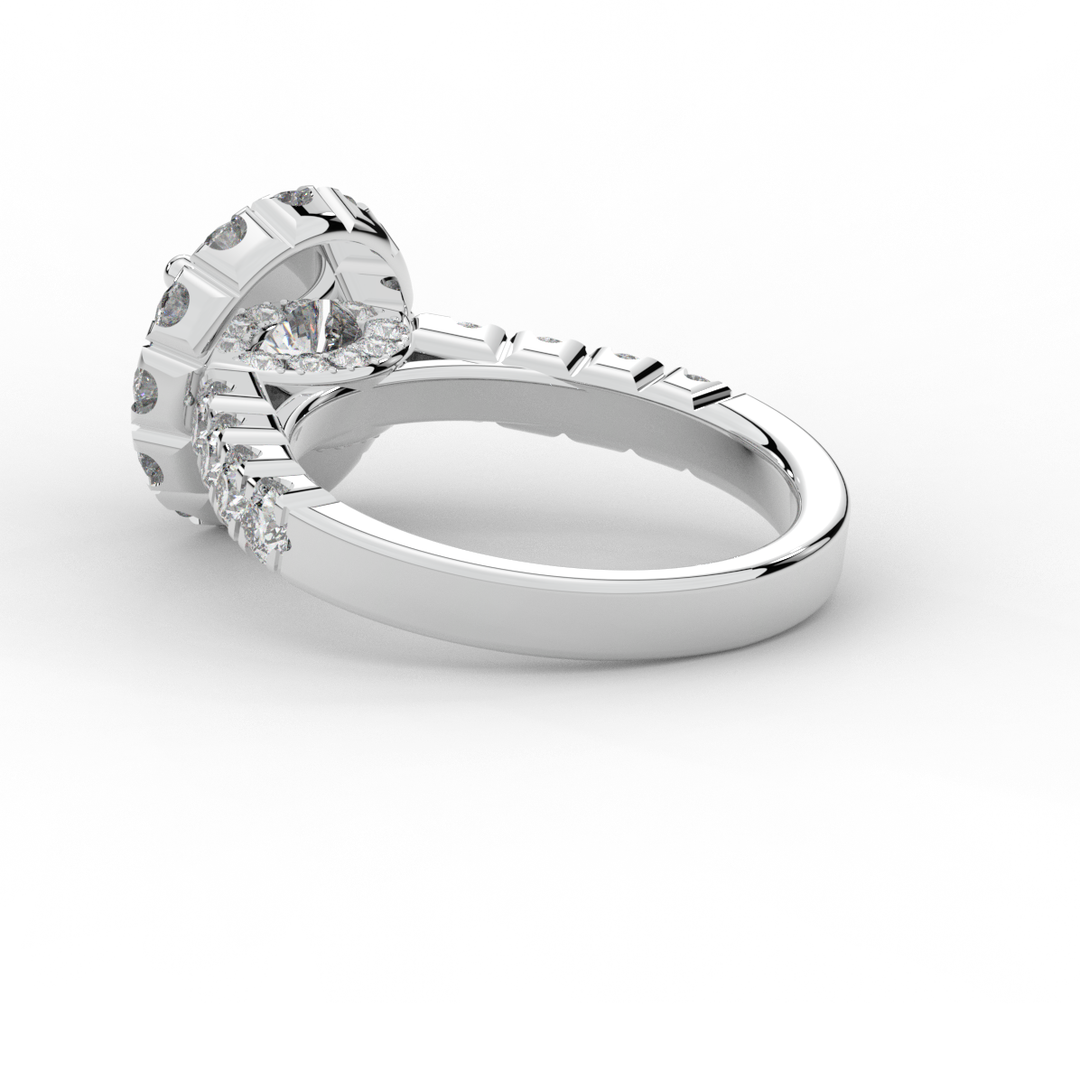 3.50CT.TW ROUND LAB DIAMOND HALO ENGAGEMENT RING - Nazarelle