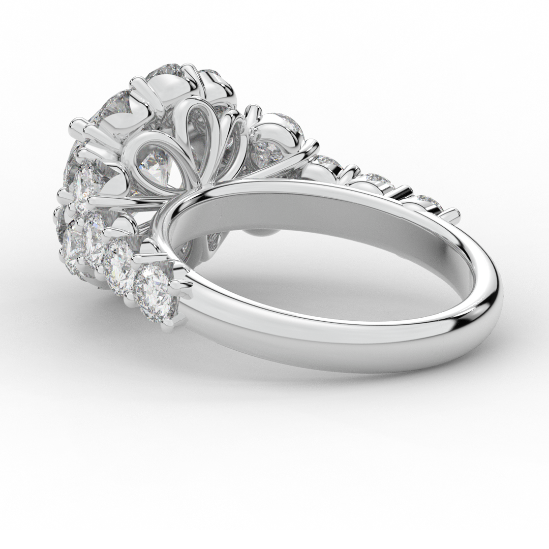 4.75CT.TW ROUND LAB DIAMOND HALO ENGAGEMENT RING - Nazarelle