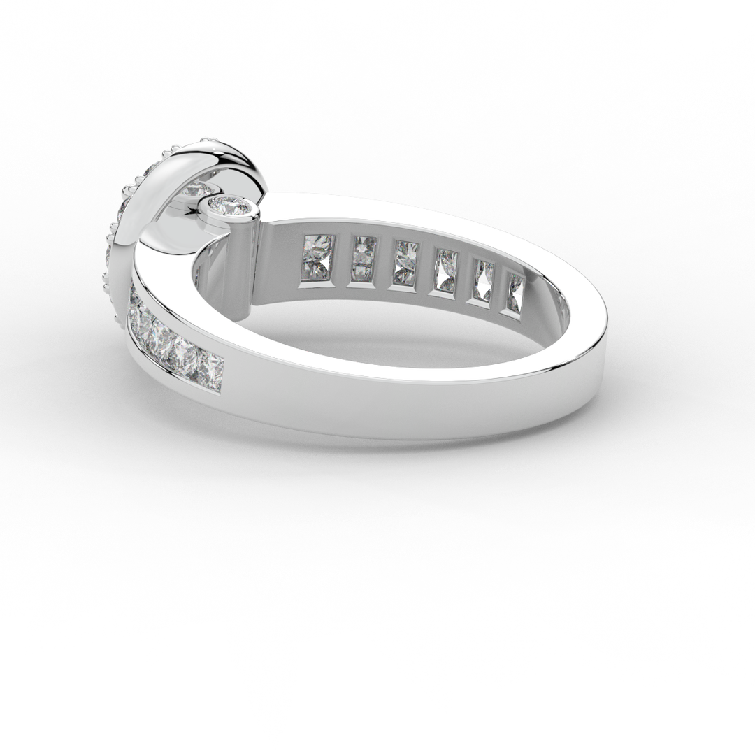 1.75CT.TW ROUND LAB DIAMOND HALO ENGAGEMENT RING - Nazarelle