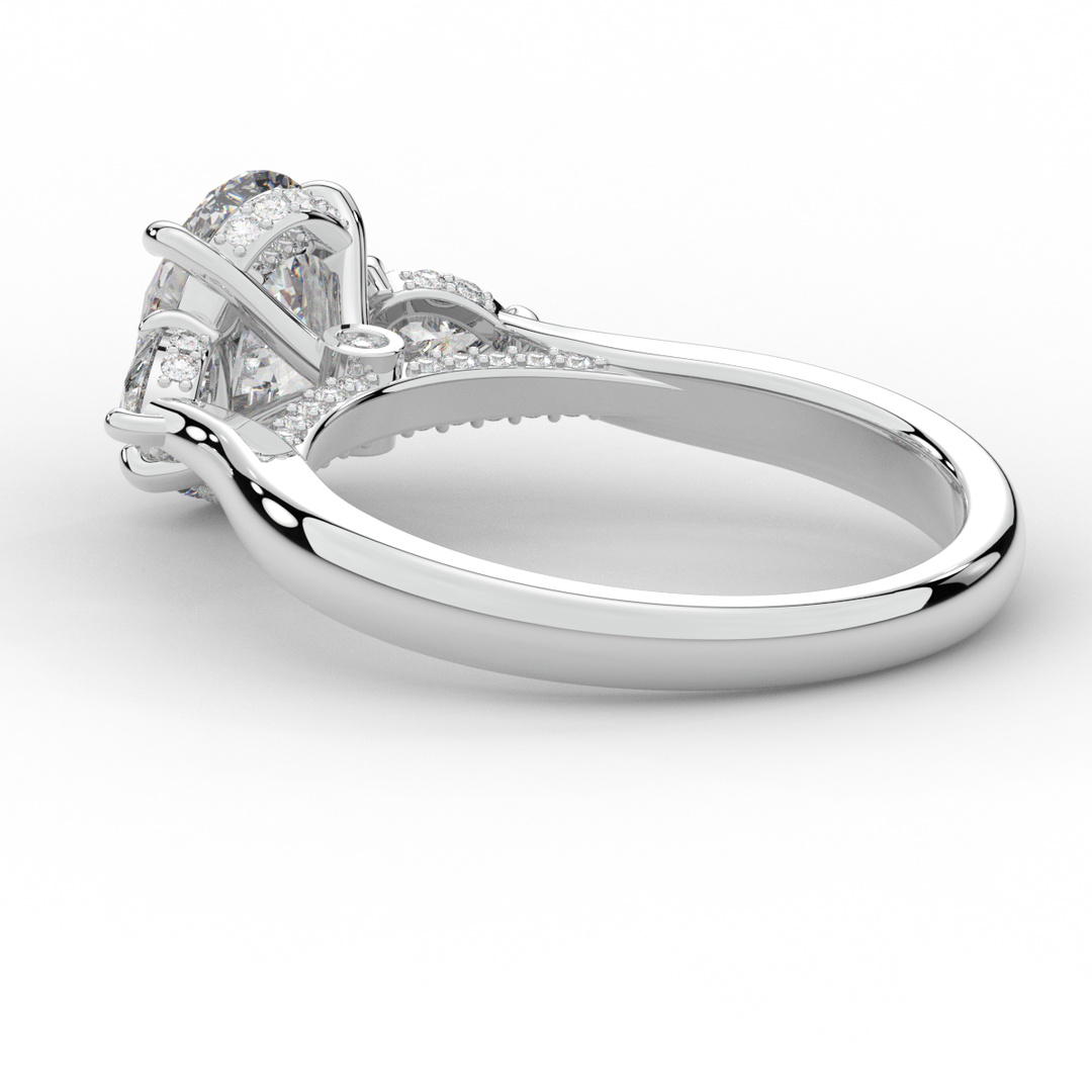 2.40CT.TW OVAL LAB DIAMOND 3 STONE ENGAGEMENT RING - Nazarelle