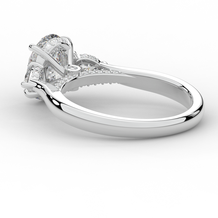 2.40CT.TW OVAL LAB DIAMOND 3 STONE ENGAGEMENT RING - Nazarelle