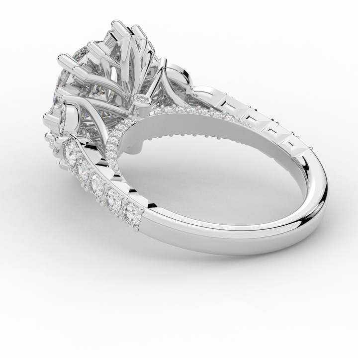 3.10CT.TW OVAL LAB DIAMOND HALO ENGAGEMENT RING - Nazarelle