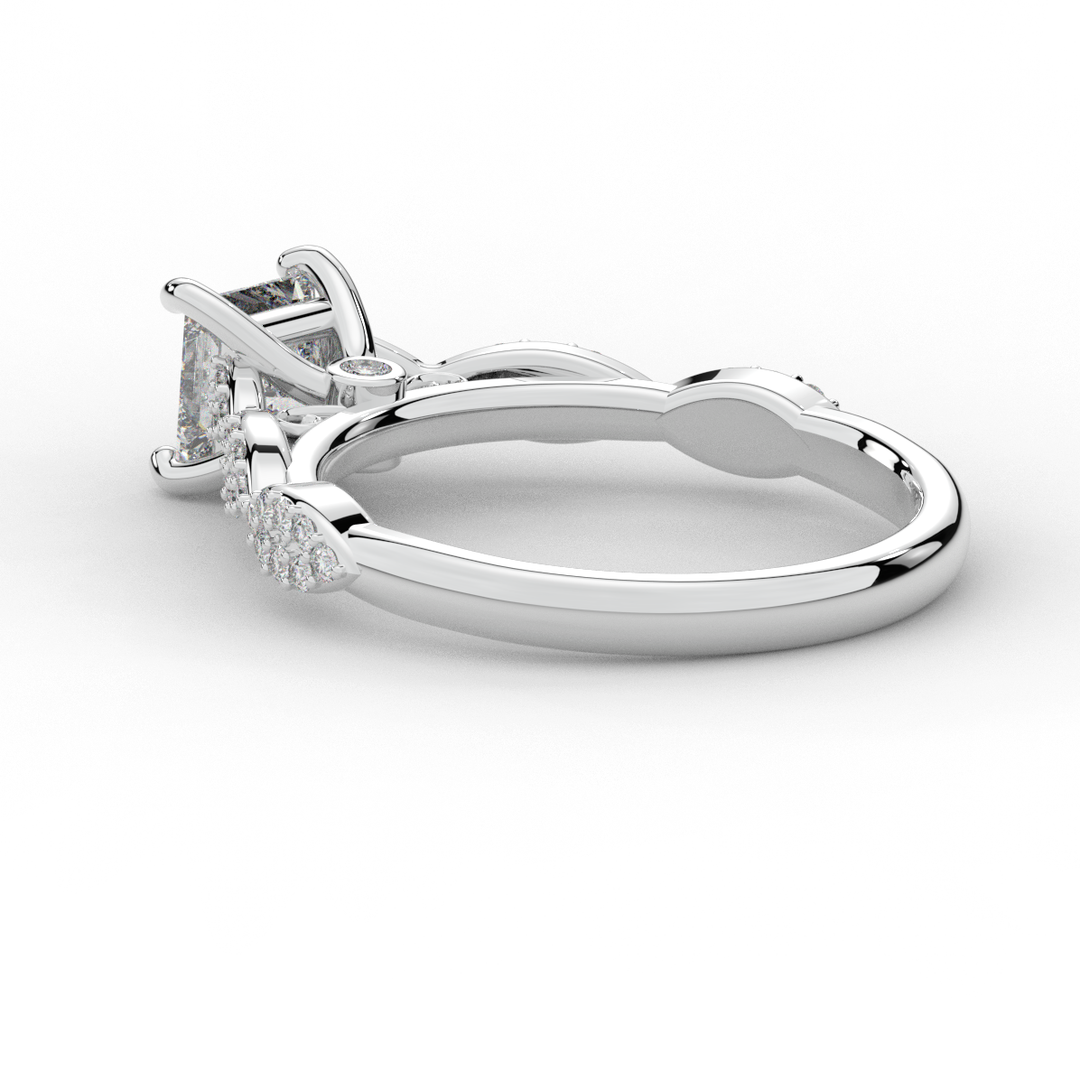 1.20CT.TW PRINCESS LAB DIAMOND SOLITAIRE ENGAGEMENT RING - Nazarelle