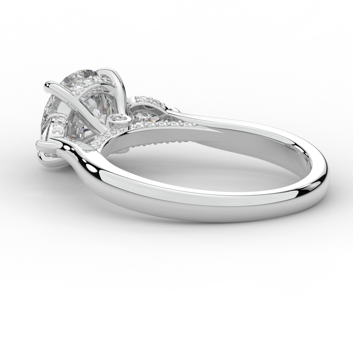 2.40CT.TW ROUND LAB DIAMOND 3 STONE ENGAGEMENT RING - Nazarelle