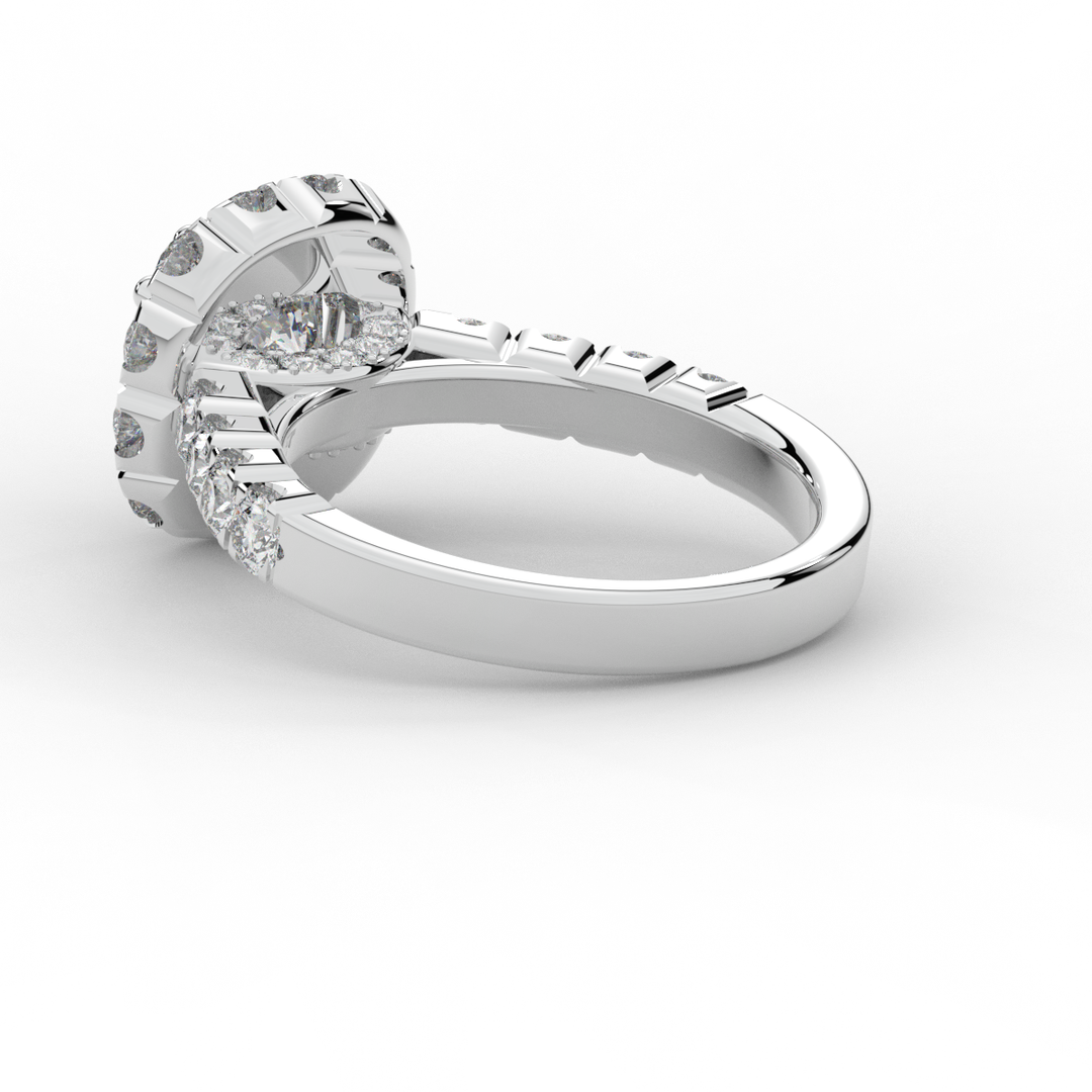 3.45CT.TW CUSHION LAB DIAMOND HALO ENGAGEMENT RING - Nazarelle