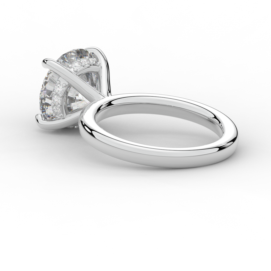 3.05CT.TW ROUND LAB DIAMOND UNDERHALO ENGAGEMENT RING - Nazarelle