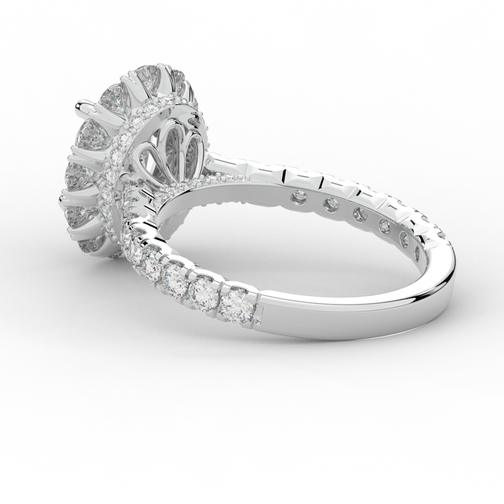 3.40CT.TW OVAL LAB DIAMOND HALO ENGAGEMENT RING - Nazarelle