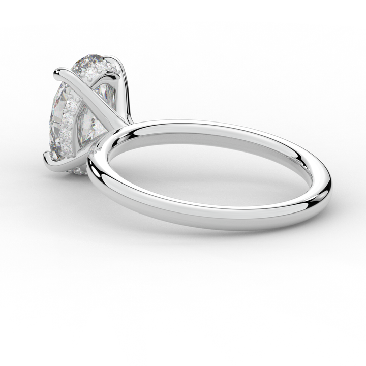 2.06CT.TW OVAL LAB DIAMOND UNDERHALO SOLIATIRE ENGAGEMENT RING - Nazarelle