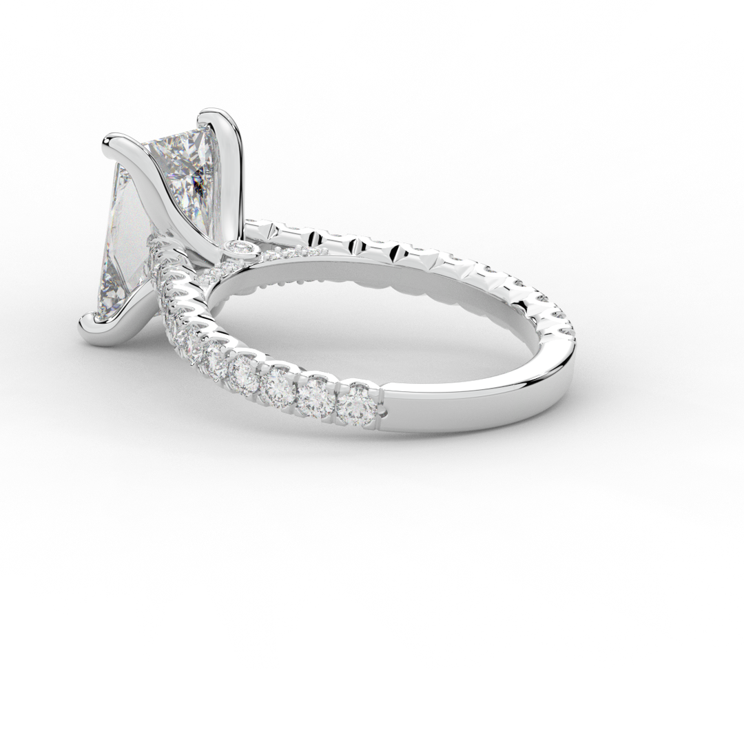 4.25CT.TW RADIANT LAB DIAMOND SOLITAIRE ENGAGEMENT RING - Nazarelle