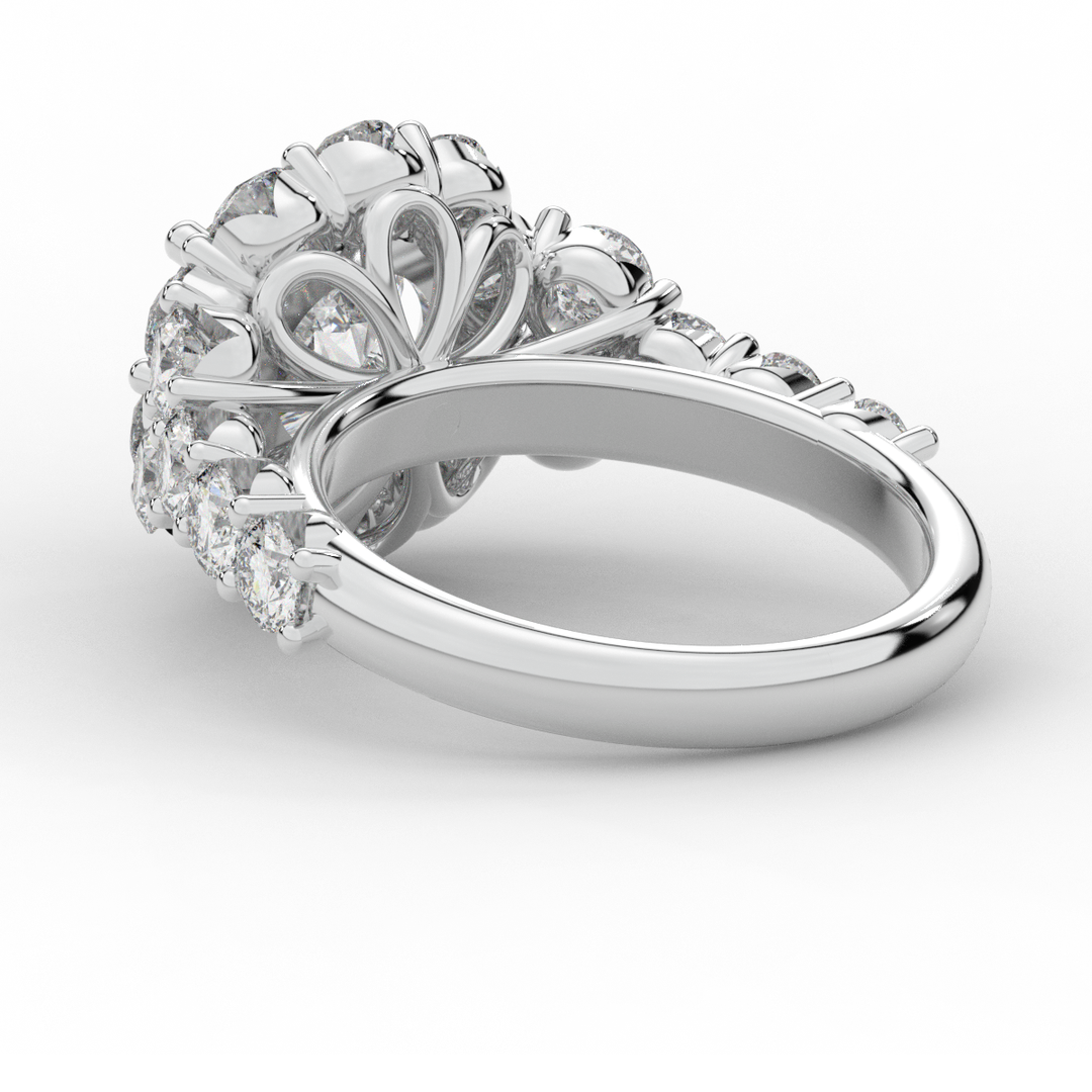 4.75CT.TW ROUND LAB DIAMOND HALO ENGAGEMENT RING - Nazarelle