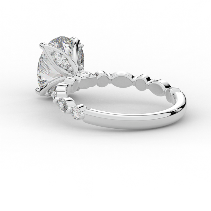 3.10CT.TW OVAL LAB DIAMOND SOLITAIRE ENGAGEMENT RING - Nazarelle