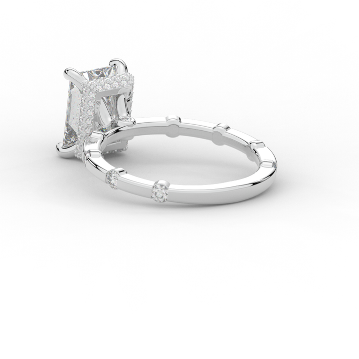 2.60CT.TW RADIANT LAB DIAMOND UNDERHALO SOLITAIRE ENGAGEMENT RING - Nazarelle