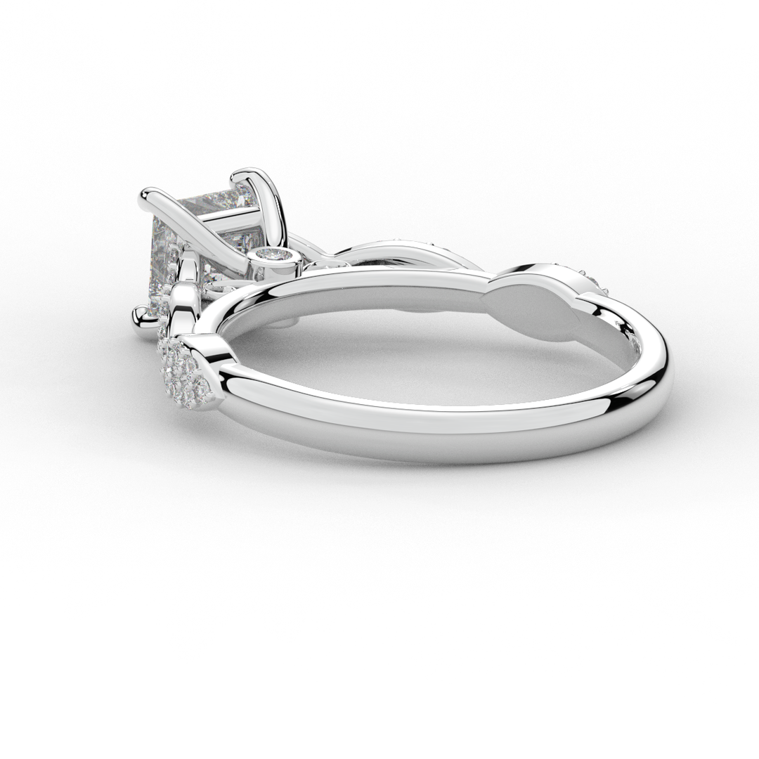 1.20CT.TW PRINCESS LAB DIAMOND SOLITAIRE ENGAGEMENT RING - Nazarelle