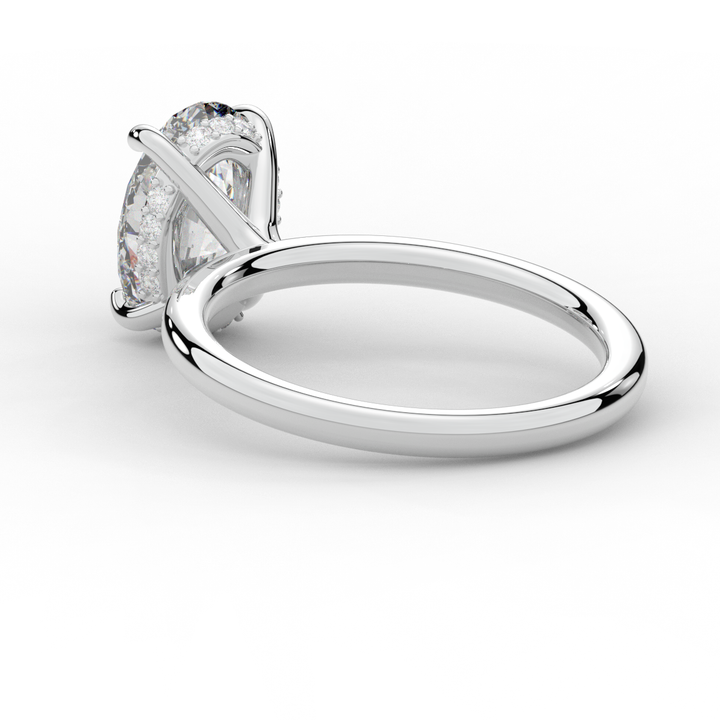 2.06CT.TW OVAL LAB DIAMOND UNDERHALO SOLIATIRE ENGAGEMENT RING - Nazarelle