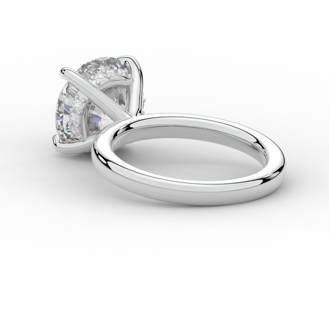 3.05CT.TW ROUND LAB DIAMOND UNDERHALO ENGAGEMENT RING - Nazarelle