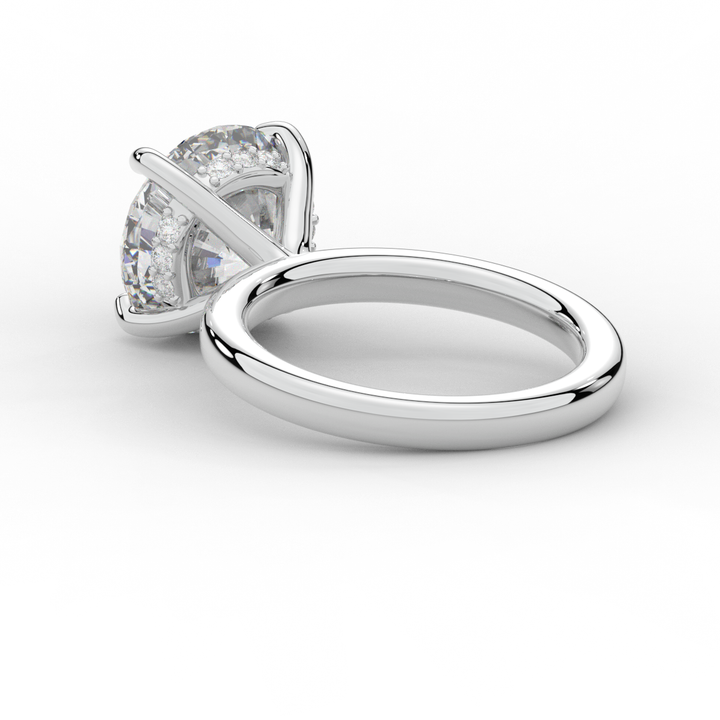 3.05CT.TW ROUND LAB DIAMOND UNDERHALO ENGAGEMENT RING - Nazarelle