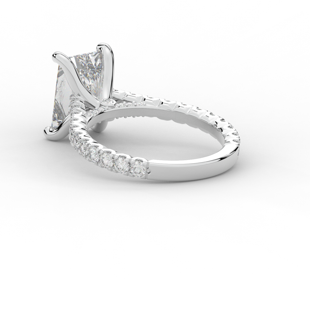 4.25CT.TW RADIANT LAB DIAMOND SOLITAIRE ENGAGEMENT RING - Nazarelle