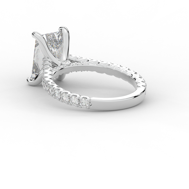 4.25CT.TW RADIANT LAB DIAMOND SOLITAIRE ENGAGEMENT RING - Nazarelle