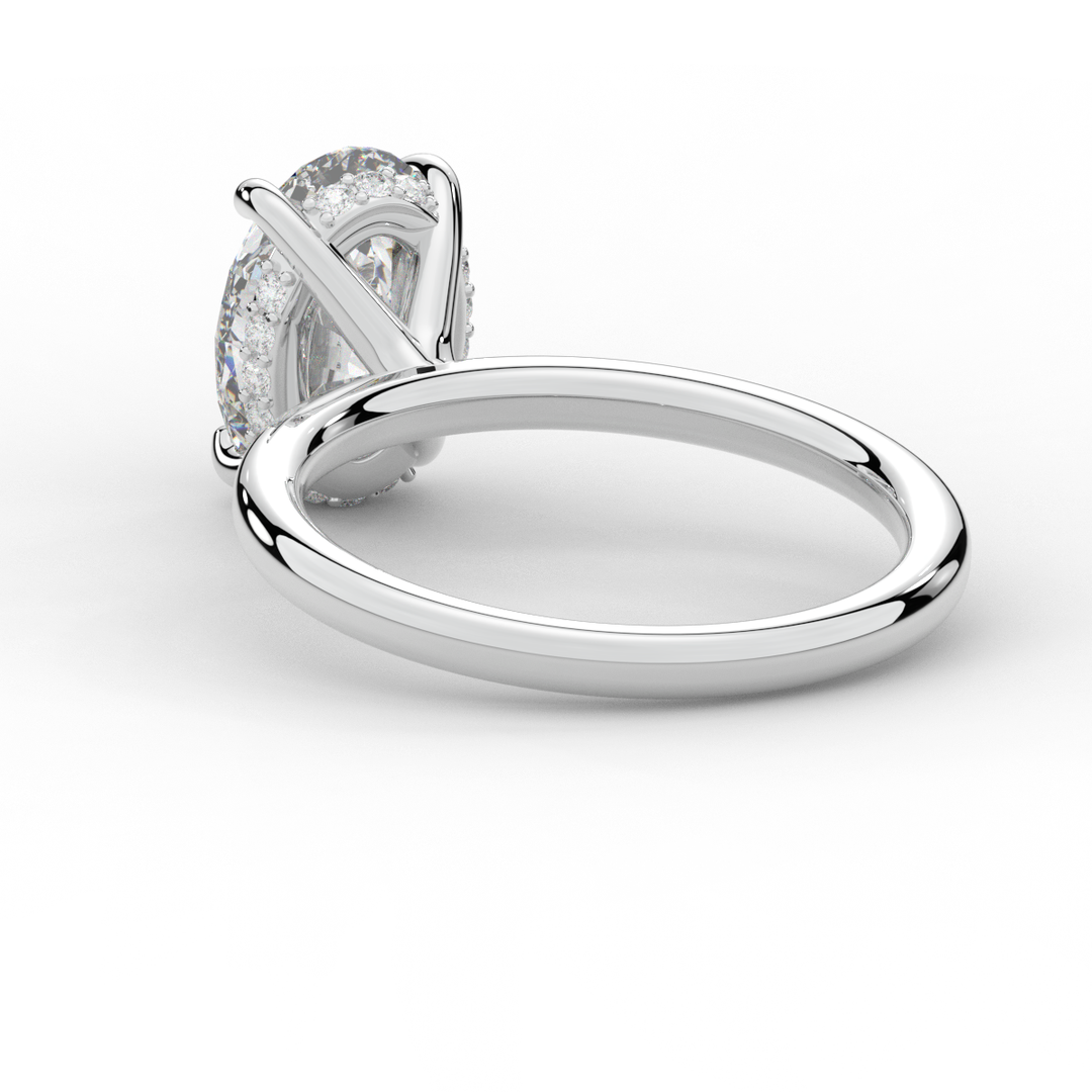 2.06CT.TW OVAL LAB DIAMOND UNDERHALO SOLIATIRE ENGAGEMENT RING - Nazarelle