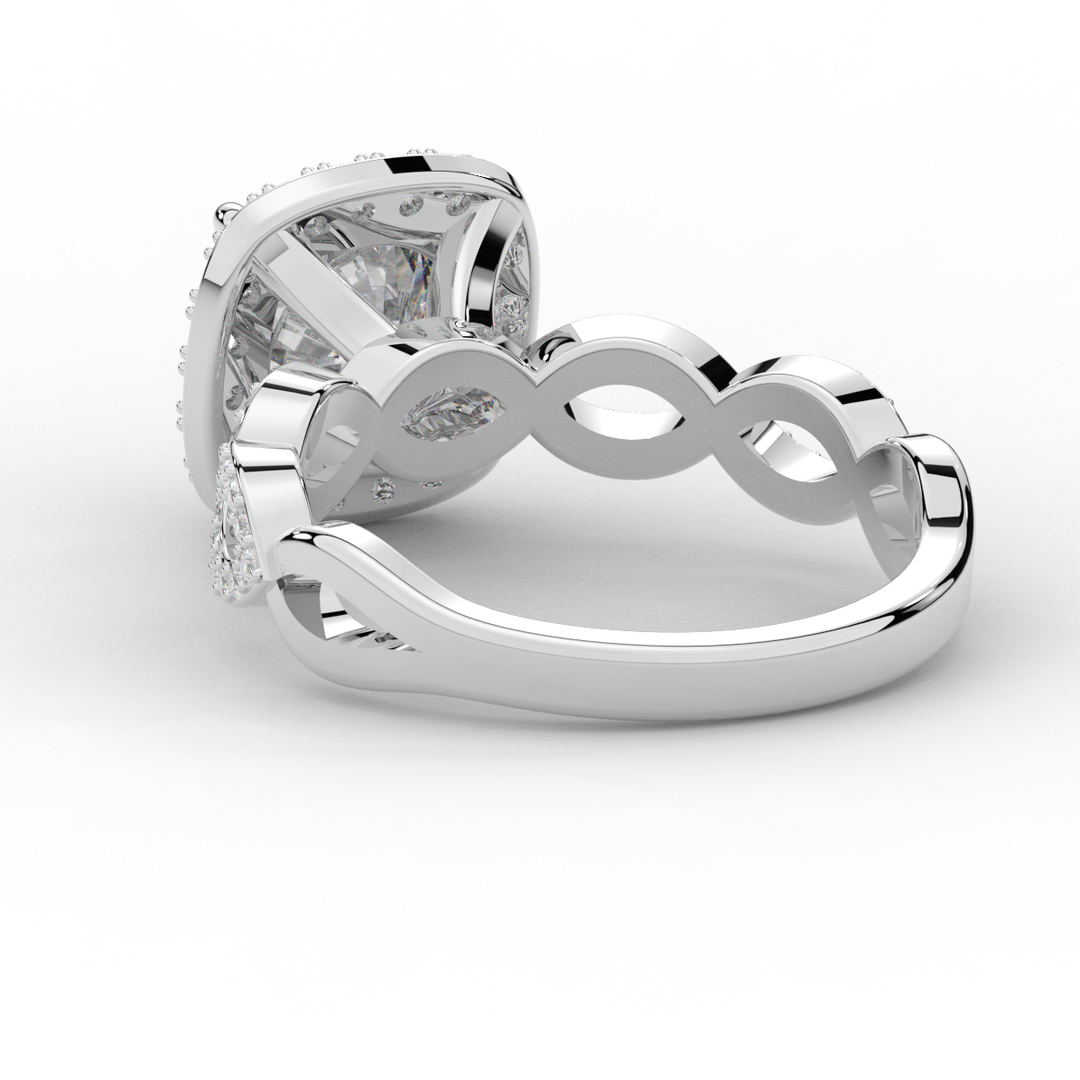 2.35CT.TW ROUND LAB DIAMOND HALO ENGAGEMENT RING - Nazarelle