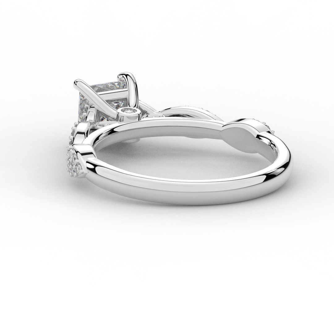 1.20CT.TW PRINCESS LAB DIAMOND SOLITAIRE ENGAGEMENT RING - Nazarelle