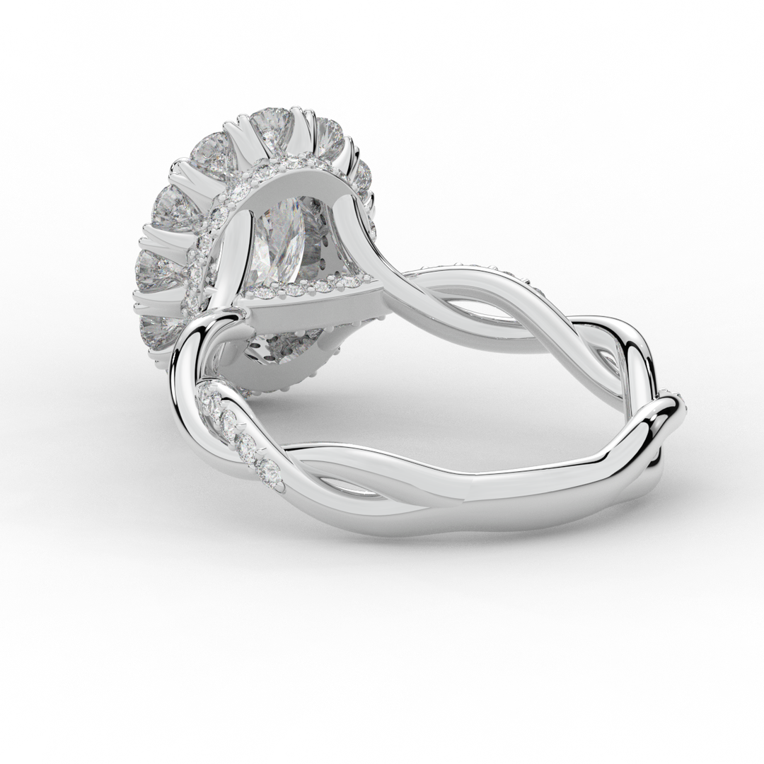 2.70CT.TW OVAL LAB DIAMOND HALO ENGAGEMENT RING - Nazarelle